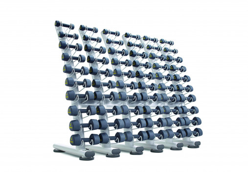 Стойка ZIVA для студийных гантелей на 30 пар белая Стойка ZIVA для студийных гантелей на 30 пар белая