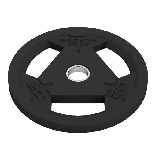 Диск олимпийский BRONZE GYM обрезиненный 20 кг с тремя хватами