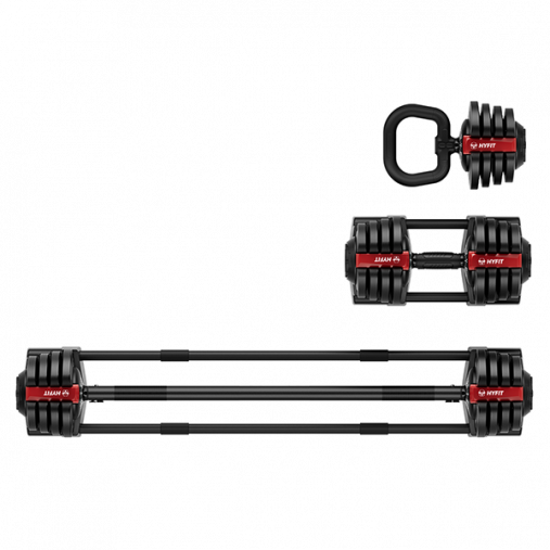 Набор регулируемый HYFIT 18 кг, штанга (2-19 кг) / гантель (1,5-18 кг) / гиря (1-10 кг)