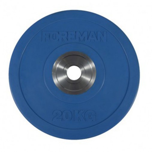 Диск бампированный обрезиненный цветной FOREMAN FM/BM-20KG-BL, вес: 20 кг