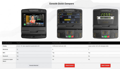 Вертикальный велотренажер Matrix Endurance. Консоль Touch Base