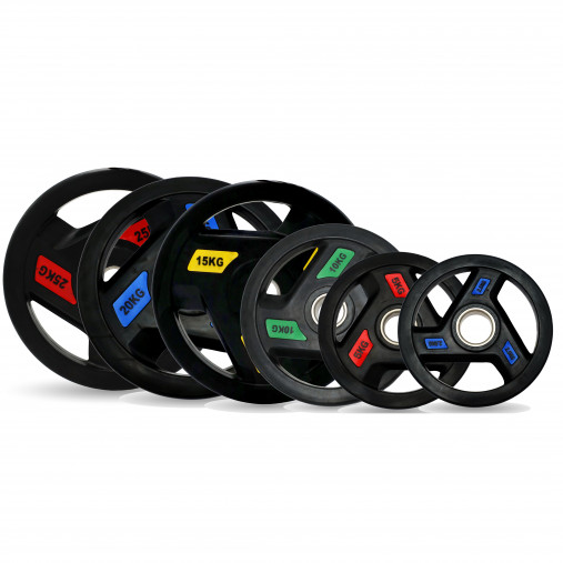 Набор олимпийских дисков 51 мм. обрезиненных от 2,5-25 кг UNIX Fit PRO c хватом (комплект 155 кг, 12 шт) Набор олимпийских дисков 51 мм. обрезиненных от 2,5-25 кг UNIX Fit PRO c хватом (комплект 155 кг, 12 шт)