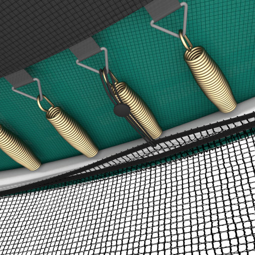 Батут каркасный UNIX line 12 ft (3.66 м) SUPREME GAME (green) с внутренней защитной сетью, зеленый